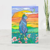 Carte Bleu Chat Joyeux anniversaire (Devant)