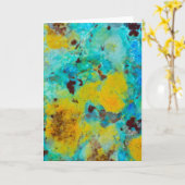 Carte Bleu Chrysocolla Jasper (Fleur jaune)