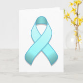 Carte bleu-clair de ruban de conscience (Fleur jaune)