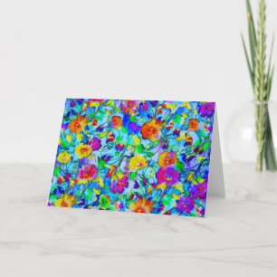 Carte Bleu clair floral