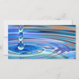Carte Bleu clair gouttes d'eau coulant