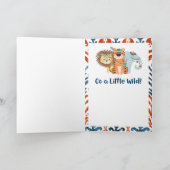 Carte Bleu clair Orange Tribal Ikat 70e anniversaire (Intérieur)