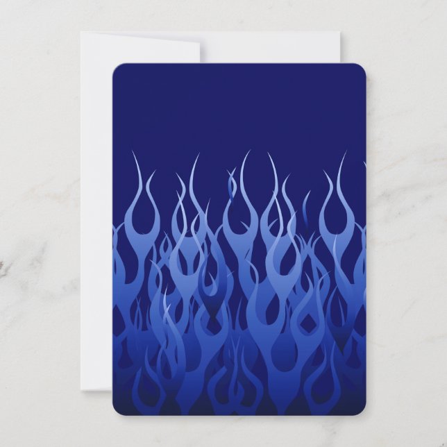Carte Bleu cool sur Blue Racing Flames décorative (Devant)