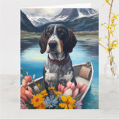 Carte Bleu Coonhound sur une pagaie : une aventure Pitto (Fleur jaune)