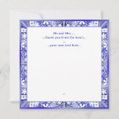 Carte Bleu de dentelle en céramique de Grèce (Dos)