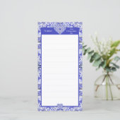 Carte Bleu de dentelle en céramique de Grèce (Debout devant)