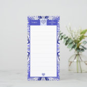 Carte Bleu de dentelle en céramique de Grèce (Debout devant)