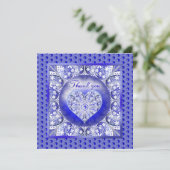 Carte Bleu de dentelle en céramique de Grèce (Debout devant)