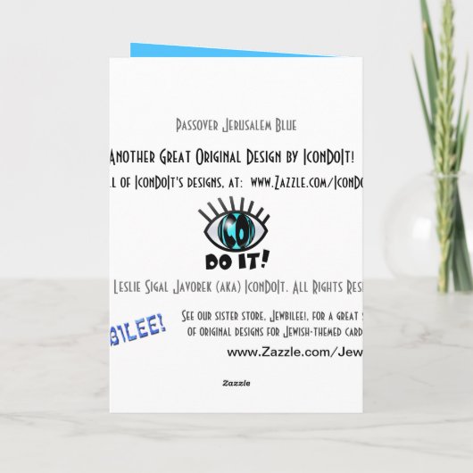 Carte Bleu de Jérusalem (Dos)