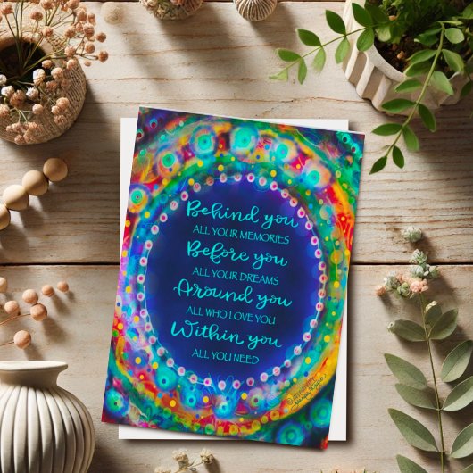 Carte Bleu derrière vous Graduation Inspiriity Card