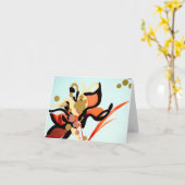 Carte Bleu Des Fleurs De Pêche (Fleur jaune)