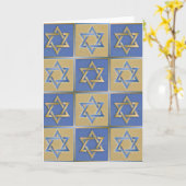 Carte Bleu d'or en métal d'étoile de David de Judaica (Fleur jaune)