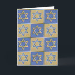 Carte Bleu d'or en métal d'étoile de David de Judaica<br><div class="desc">Vous regardez la collection de conception de Lee Hiller. Habillement,  cadeaux et photographie de Lee Hiller d'objet de collection ou collection d'art numérique. Vous pouvez regarder sa photographie de nature chez http://HikeOurPlanet.com/ et suivre son blog de randonnée dans le parc national de Hot Springs.</div>