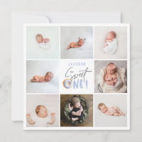 bleu doux un beigne 1er anniversaire multi photo