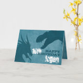 Carte Bleu Dragon Vs Dinosaur Anniversaire (Fleur jaune)