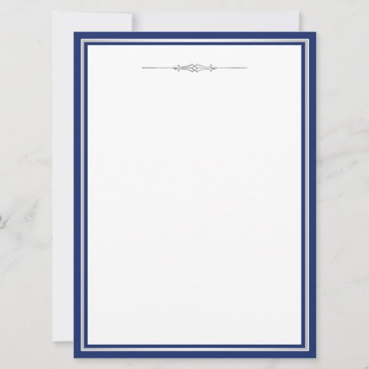 Carte Bleu et Argent Élégants (Devant)