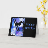 Carte Bleu et blanc (Fleur jaune)