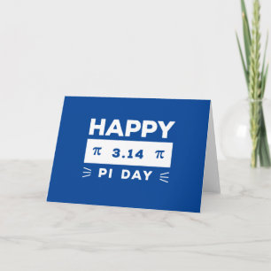Carte Bleu Et Blanc 3.14 Joyeux Jour Pi