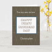 Carte Bleu et Brown 1ère Fête des pères gendre (Fleur jaune)