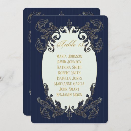 Carte Bleu et or - Double face (Devant / Derrière)