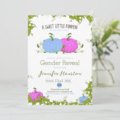 Carte Bleu et rose Doux petit citrouille Genre Reveillez (Debout devant)