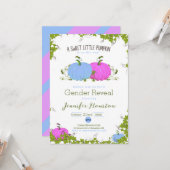 Carte Bleu et rose Doux petit citrouille Genre Reveillez (Devant/Arrière en situation)