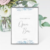 Carte Bleu Eucalyptus Mariage Open Bar Sign