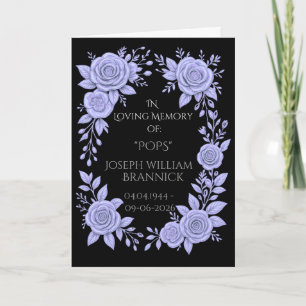 CARTE BLEU FLORAL. CARTES-SOUHAITS À LA MÉMOIRE D'UN ÊTR