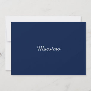 Carte Bleu foncé Élégant Casual Propre Nom Écriture manu