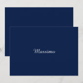 Carte Bleu foncé Élégant Casual Propre Nom Écriture manu (Devant / Derrière)