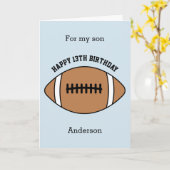 Carte Bleu Football Joyeux 13ème anniversaire Son (Fleur jaune)