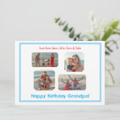 Carte Bleu Frontière PHOTO Anniversaire (Debout devant)