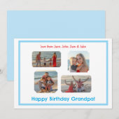 Carte Bleu Frontière PHOTO Anniversaire (Devant / Derrière)