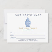 Carte Bleu Ginger Pottery Logo Certificat cadeau (Devant)