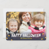 Carte Bleu Gradient Bonbon Corn Photo Halloween heureux (Devant)