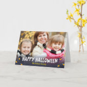 Carte Bleu Gradient Corn bonbon Happy Halloween Photo (Fleur jaune)