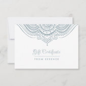 Carte Bleu gris blanc Mandala Conception du certificat c (Devant)