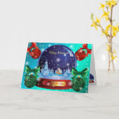 Carte Bleu hiver (Fleur jaune)