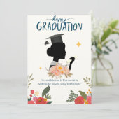 Carte Bleu Illustrative Happy Graduation (Debout devant)