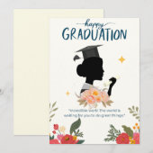Carte Bleu Illustrative Happy Graduation (Devant / Derrière)