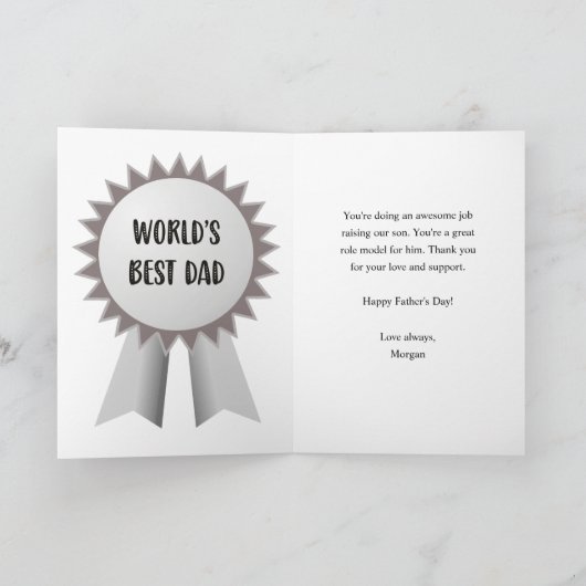 Carte Bleu Jaune Blanc Meilleur Papa Jamais Bonne Fête d (Intérieur)