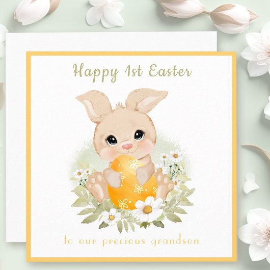 Carte Bleu Jaune Neutre Première Pâques