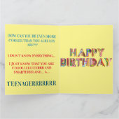 Carte Bleu jaune rouge 13e adolescent officiel Boy Birth (Intérieur)