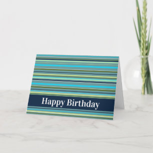 Carte Bleu Jaune Vert Tirures Joyeux Anniversaire