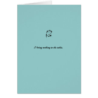 carte : bleu "je n'apporte rien à la table "