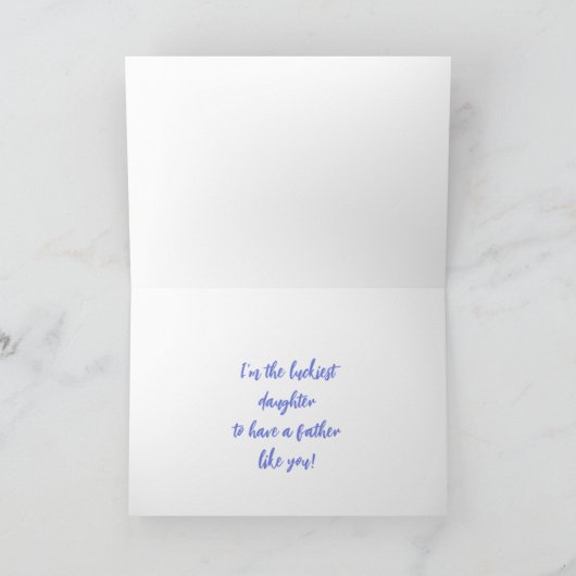 Carte Bleu Joyeux Anniversaire Père de la fille (Intérieur)