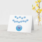 Carte Bleu Joyeux Anniversaire pour Garçon Âge 9 (Fleur jaune)