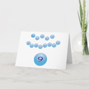 Carte Bleu Joyeux Anniversaire pour Garçon Âge 9