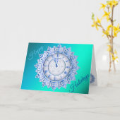 Carte Bleu Joyeux Vacances (Fleur jaune)