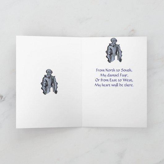 Carte Bleu Knight Greeting Card (Intérieur)